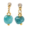 Natural Howlite 304 Stainless Steel Dangle Stud Earrings EJEW-H017-02G-01-2