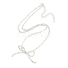 Bowknot Brass Pendant Necklaxes NJEW-F475-05P-2
