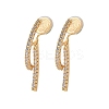 Brass Micro Pave Clear Cubic Zirconia Stick Clip-on Earrings EJEW-K286-13G-4