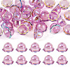 30Pcs UV Plating Acrylic Bead Caps PACR-TA0001-17B-1