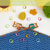 32Pcs 12 Styles Food Grade Eco-Friendly Silicone Beads with Baking Paint Zinc Alloy Knitting Stitch Marker Rings SIL-BC0001-08A-4