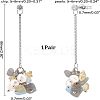 Natural Citrine & Aquamarine & Gemstone Chips Dangle Stud Earrings with Pearl EJEW-UN0002-08-5