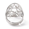 Non-Tarnish Star with Sailor's Knot & Corss & Yin Yang Adjustable Ring LS-RJEW-P037-02P-3