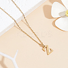 304 Stainless Steel Letter Pendant Necklaces NJEW-LP0001-53Z-G-3