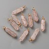 Natural Rose Quartz Double Terminal Pointed Pendants G-WH0029-09B-G-1