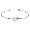 Non-Tarnish Knot Shape Cuff Bangle BJEW-N013-007-7