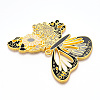 Rack Plating Alloy Enamel Big Pendants ENAM-N056-397E-G-2