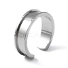 304 Stainless Steel Grooved Cuff Ring Settings RJEW-WH0009-01B-1
