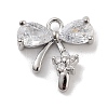 Brass Pave Clear Cubic Zirconia Charms KK-Z061-17P-1