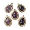 Natural Purple Fluorite Faceted Teardrop Pendants G-I375-01G-10-1