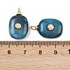Dyed Natural Blue Agate Pendants KK-B157-42F-08-3