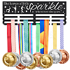 Word She Leaves A Little Sparkle Wherever She Goes Fashion Iron Medal Hanger Holder Display Wall Rack ODIS-WH0021-322-1
