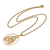 201 Stainless Steel Oval with Hollow Juses Pendant Necklaces LS-NJEW-K283-05G-2