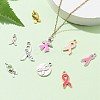 Awareness Ribbon Theme 50Pcs 9 Style Alloy Enamel Pendants & Awareness Ribbon Theme ENAM-YW0003-58-5
