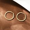 Brass Twist Ring Hoop Earrings EJEW-F378-01G-4