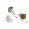 Natural Labradorite Ear Studs EJEW-K091-01P-01-3