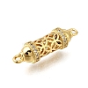 Rack Plating Brass Micro Pave Cubic Zirconia Hollow Column Links Connector Charms X-ZIRC-F142-50A-G01-2