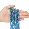 Spray Painted Crackle Glass Beads Strands CCG-Q002-8mm-06-4
