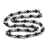 201 Stainless Steel Round Ball Links Chain Necklace NJEW-F222-38EBP-06-1
