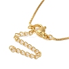 Brass Pave Clear Cubic Zirconia Pendant Necklaces for Women NJEW-S429-04G-01-3