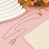Arch with Evil Eye Brass Enamel Pendant Necklaces NJEW-H051-02G-3