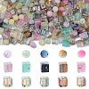 450Pcs 3 Styles Frosted Glass Beads with Golden Glitter Powder DGLA-FS0001-13-3