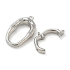 Rack Plating Brass Micro Pave Clear Cubic Zirconia Fold Over Clasps KK-K392-48P-2