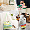 3Pcs 3 Colors Oval PU Leahter Knitting Crochet Bags Bottom AJEW-CL0001-77-5