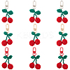 6Pcs 3 Colors Cherry Wool Knitting Pendant Decorations HJEW-CP0001-20-1