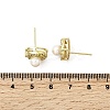 Brass Clear Cubic Zirconia Round Stud Earrings EJEW-L261-020G-5
