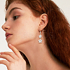 5 Pairs 5 Colors Alloy Enamel Flower Dangle Earrings EJEW-AN0004-76-4