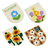 4Pcs 4 Styles Polyester Thread on Patches PATC-FG0003-52-1