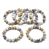 Natural Green Opal Round Beads Stretch Bracelets for Women BJEW-Z158-03L-02-4