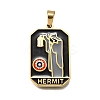Tarot 304 Stainless Steel Enamel Pendants STAS-M119-09B-G-1