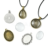 DIY Blank Dome Alloy Glass & Waxed Cord Necklace Making Kits DIY-FS0007-65-3