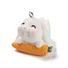 Opaque Resin Cute Bunny Pendants X-RESI-K023-02-1