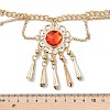 Alloy Cubic Zirconia Flower Tassel Bell Chain Belts for Women AJEW-D300-01G-5