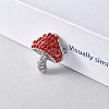 Cubic Zirconia Mushroom Brooch JBR102C-2