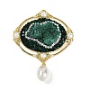 Raw Natural Malachite Pendants KK-P282-03G-A-1