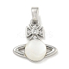 Brass with Clear Cubic Zirconia with Sea Shell Pendants KK-Q820-20P-1