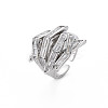 Hug Hand Fingers Cubic Zirconia Cuff Ring X1-RJEW-T016-35P-02-3