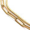 304 Stainless Steel Multi-Strand Chain Bracelets BJEW-G711-03F-G-2