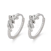 Brass Clear Cubic Zirconia Hoop Earrings EJEW-Q014-14P-2