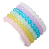 6Pcs 6 Colors 8mm Round Imitation Jade Glass Beaded Stretch Bracelet Sets BJEW-JB10774-5