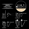 200Pcs 4 Styles Spray Painted Iron Safety Pins AJEW-AR0001-14-5
