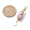 3Pcs 3 Styles Electroplated Natural Quartz Crystal Copper Wire Wrapped Pendants PALLOY-JF02586-05-2