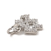 Brass Micro Pave Cubic Zirconia Charms KK-E077-02P-09-3