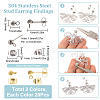 SUNNYCLUE 40Pcs 2 Style 304 Stainless Steel Ball Post Stud Earring Findings STAS-SC0005-25-2