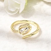 Brass Micro Pave Cubic Zirconia Cuff Open Rings for Women RJEW-L343-01G-02-1