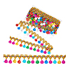 Polyester Colorful Tassel Lace Trim SRIB-WH0011-308B-6